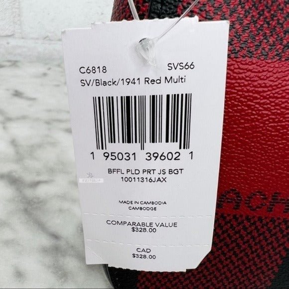 Coach Jes Baguette Crossbody With Buffalo Plaid Print - Picture 5 of 5